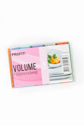 Упаковка губок кухонних,3×6×10 см,5 шт в уп,піна,"Volume" Profit